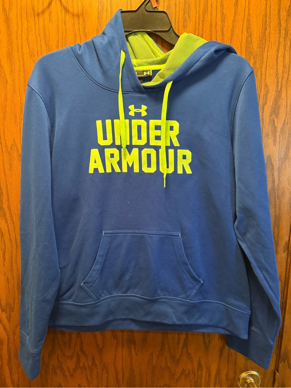Under Armour Women’s Blue Hoodie with Neon Green Logo
